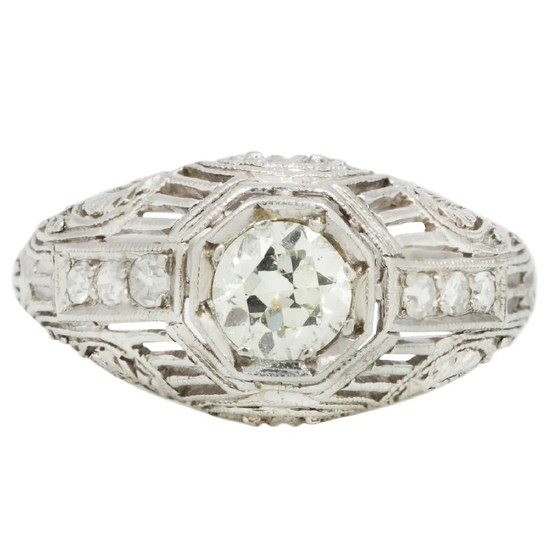 Art Deco Filigree Diamond Ring