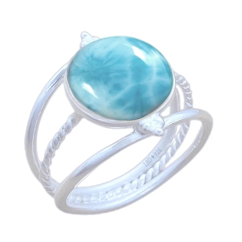 Emerald Gemstone Rings with Filigree - Bordered SettingsLaihas Free Spirit Larimar Ring