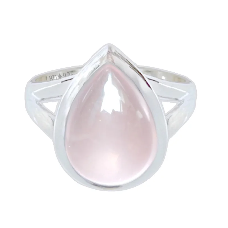 Multi - Gemstone Rings with a Rainbow of ColorsLaihas Classic Chic Raindrop Rose Quartz Ring