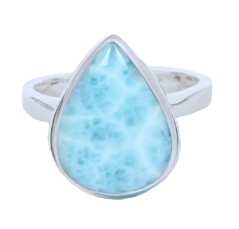 Emerald Gemstone Rings with Filigree - Bordered SettingsLaihas Rejuvenating Larimar Ring