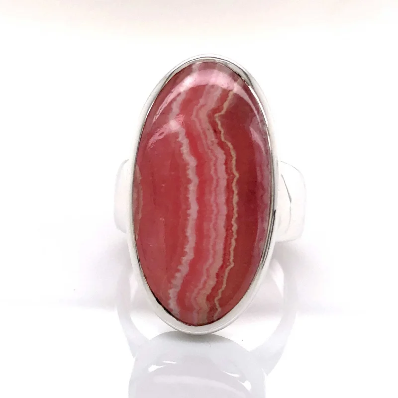 Multi - Gemstone Rings with a Rainbow of Colors'Allie' Silver Rhodochrosite Gemstone Ring