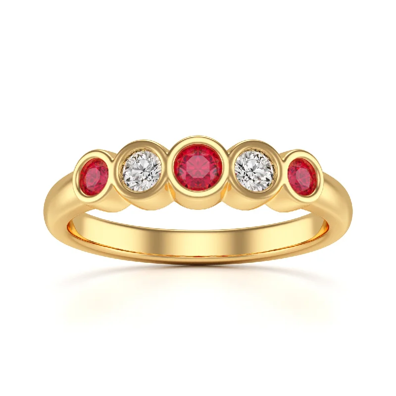 Sapphire Gemstone Rings in a Cathedral SettingRuby and Diamond Rubover Ring