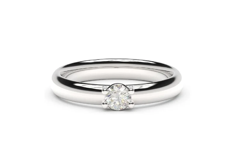 Three - Stone Diamond Rings with Princess - Cut DiamondsContemporary Engagement Ring - Slim, White Gold & Platinum