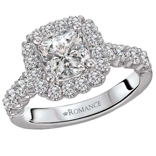 14KT WHITE GOLD 2.25 CTW DIAMOND CUSHION HALO RING