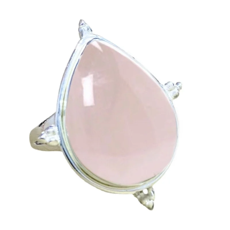 Amethyst Gemstone Rings in a Vintage - Style SettingLaihas Zahli Raindrop Rose Quartz Ring