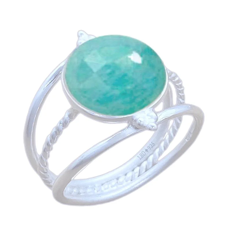 Amethyst Gemstone Rings in a Vintage - Style SettingLaihas Free Spirit Amazonite Ring