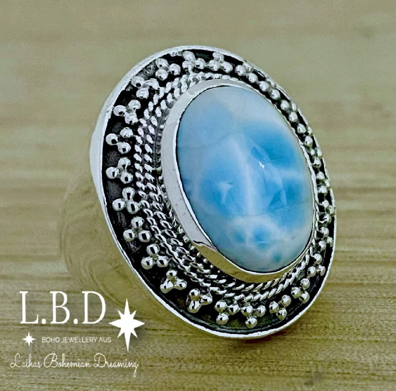 Amethyst Gemstone Rings in a Vintage - Style SettingLaihas Dolphin Sunrise Statement Larimar Ring