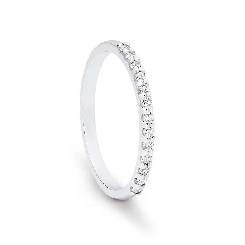 Vintage - Inspired Diamond Rings with Filigree Work9K White Gold Diamond Ring / Anniversary Band TDW 0.20ct GH SI2-I1