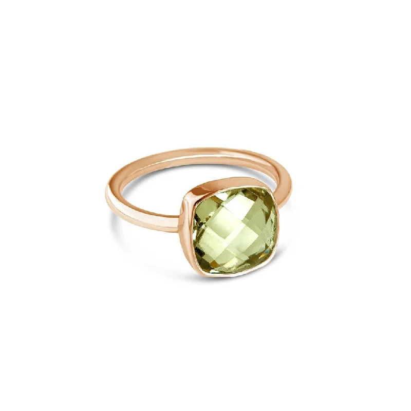 Ruby Gemstone Rings with Diamond AccentsGreen Amethyst Cocktail Ring | Rose Gold