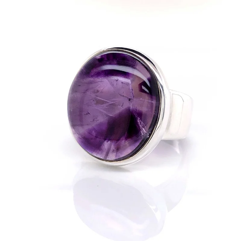 Amethyst Gemstone Rings in a Vintage - Style Setting'Freya' Silver Amethyst Gemstone Ring