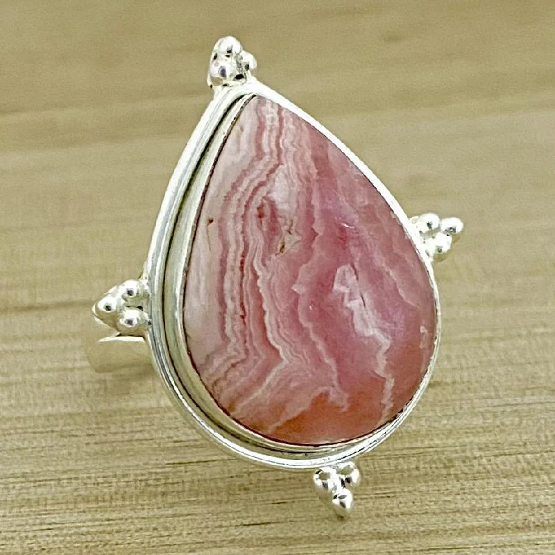 Amethyst Gemstone Rings in a Vintage - Style SettingLaihas Zahli Raindrop Rhodochrosite Ring