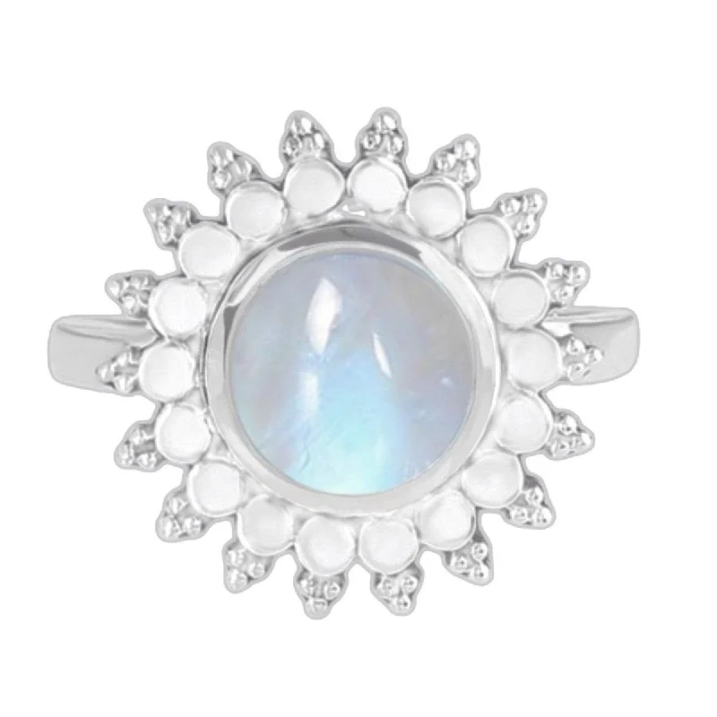 Amethyst Gemstone Rings in a Vintage - Style SettingLaihas Bohemian Sunflower Moonstone Ring