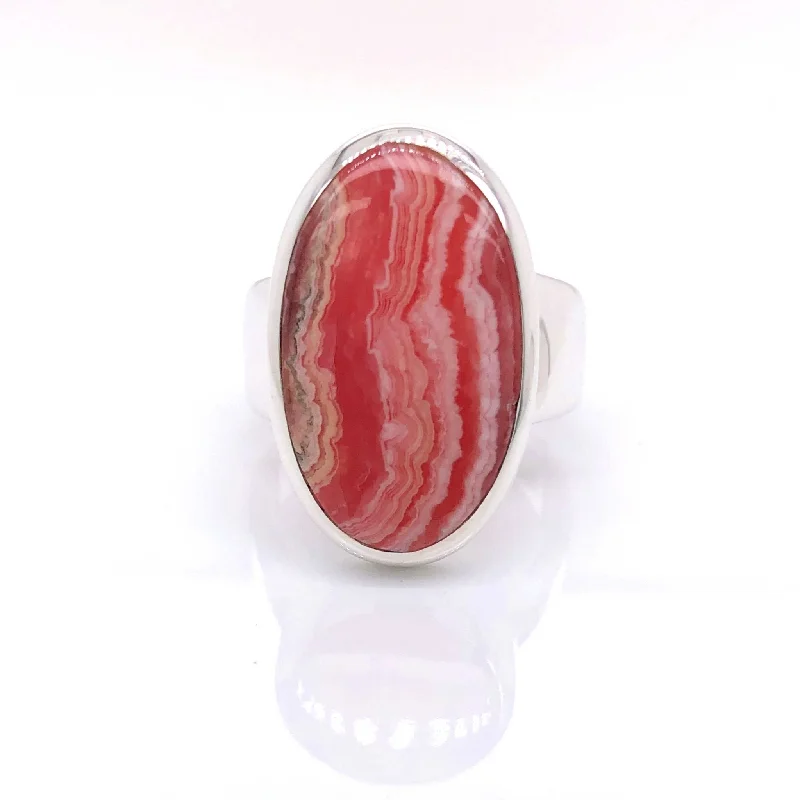 Sapphire Gemstone Rings in a Cathedral Setting'Kiara' Silver Rhodochrosite Gemstone Ring