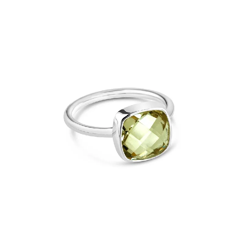 Multi - Gemstone Rings with a Rainbow of ColorsGreen Amethyst Cocktail Ring | Silver