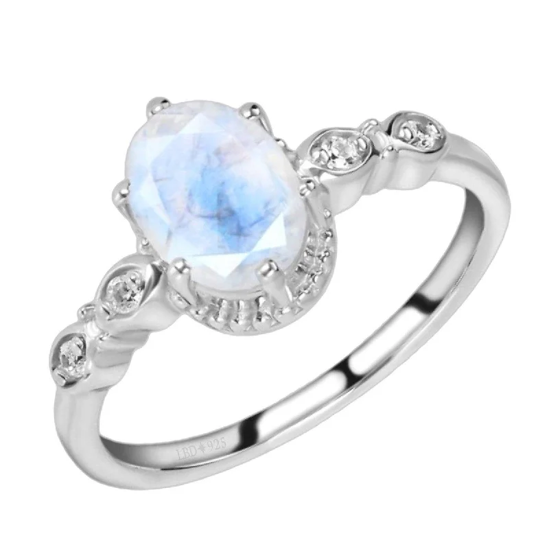 Sapphire Gemstone Rings in a Cathedral SettingMoonstone Ring- Laihas Magic & Commitment Ring