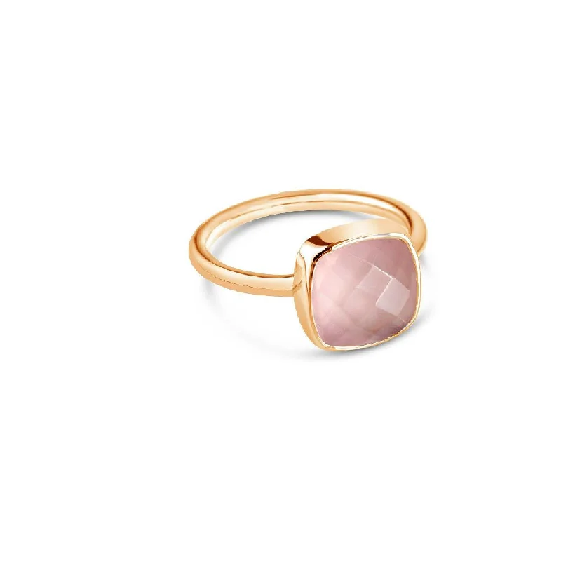 Ruby Gemstone Rings with Diamond AccentsRose Quartz Cocktail Ring | Rose Gold