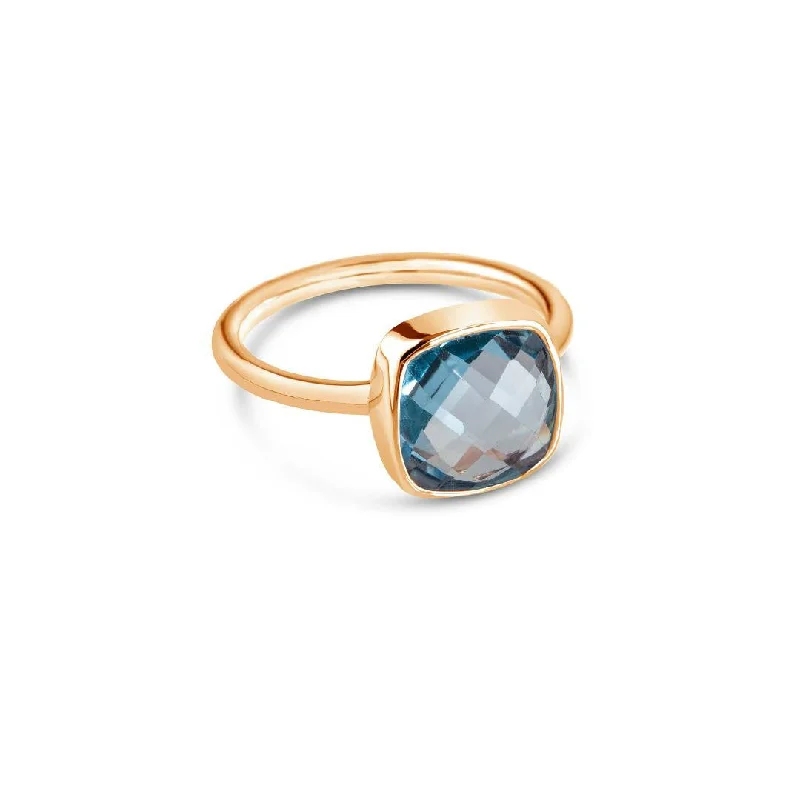 Multi - Gemstone Rings with a Rainbow of ColorsBlue Topaz Cocktail Ring | Rose Gold