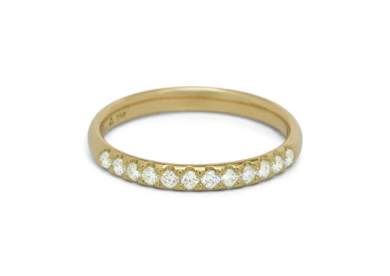 Vintage - Inspired Diamond Rings with Filigree WorkPave Diamond Wedding Band, Yellow Gold