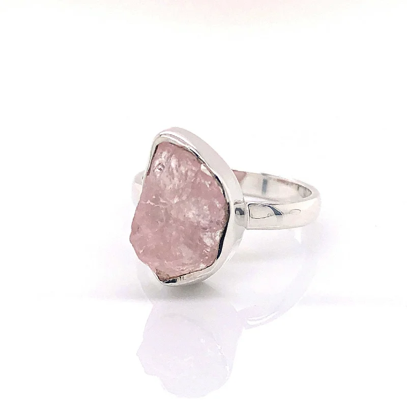 Ruby Gemstone Rings with Diamond Accents'Rosie' Silver Morganite Gemstone Ring