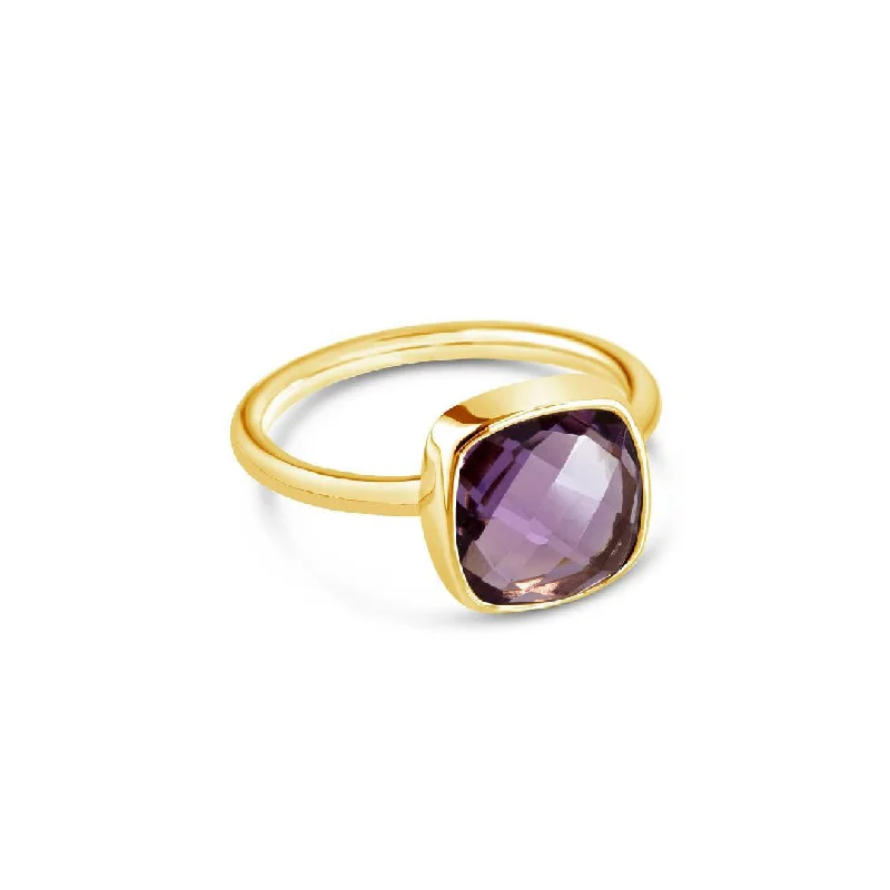 Amethyst Gemstone Rings in a Vintage - Style SettingPurple Amethyst Cocktail Ring | Gold