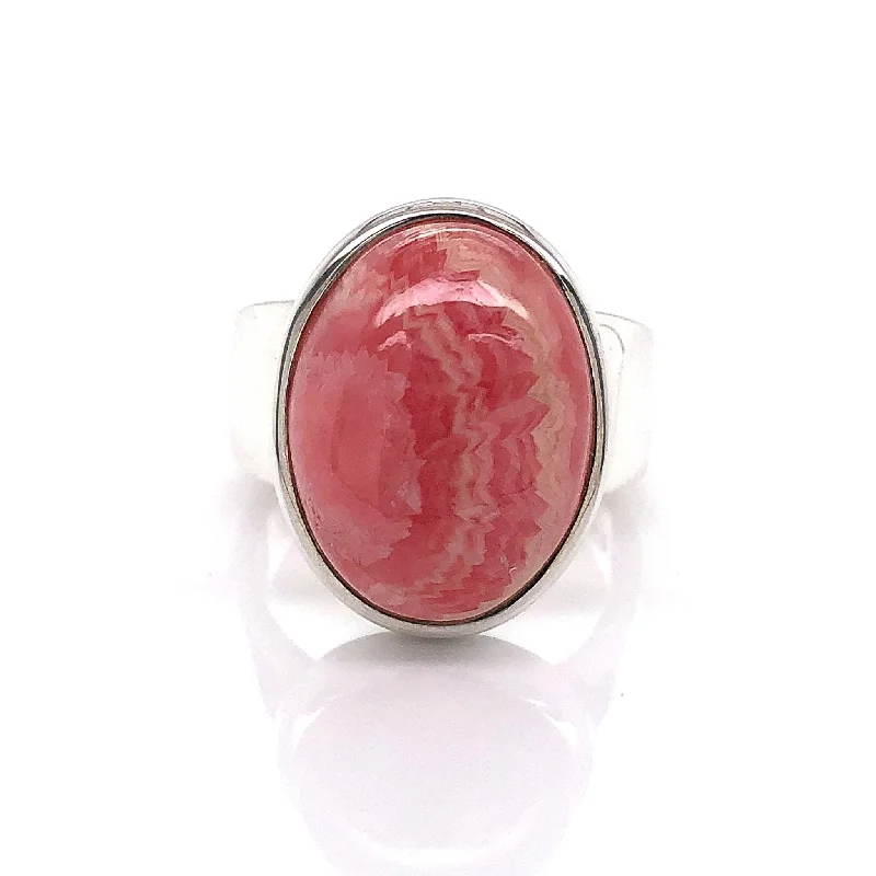 Sapphire Gemstone Rings in a Cathedral Setting'Kalli' Silver Rhodochrosite Gemstone Ring