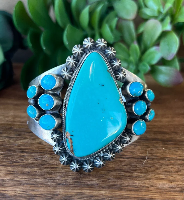 Statement Cuff Bracelets with Large - Sized StonesPaul Livingston Royston & Kingman Turquoise Sterling Silver Cuff Bracelet