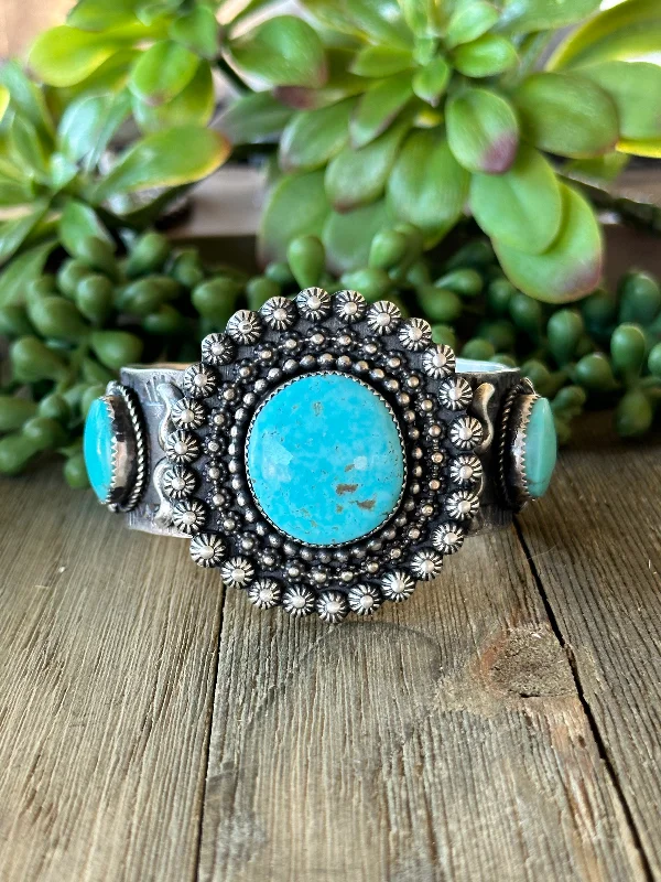 Cuff Bracelets with Hidden Clasps for a Seamless LookRichard Yazza Kingman Turquoise & Sterling Silver Cuff Bracelet