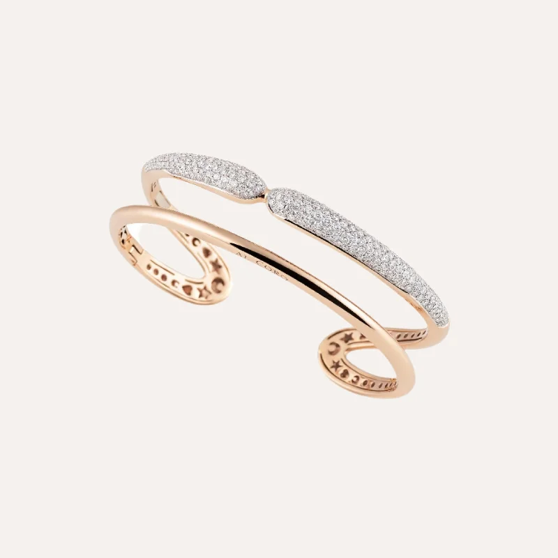 Enamel - Coated Bangles in Vibrant ColorsAl Coro Mezzaluna Diamond Bangle  - 18k Rose Gold