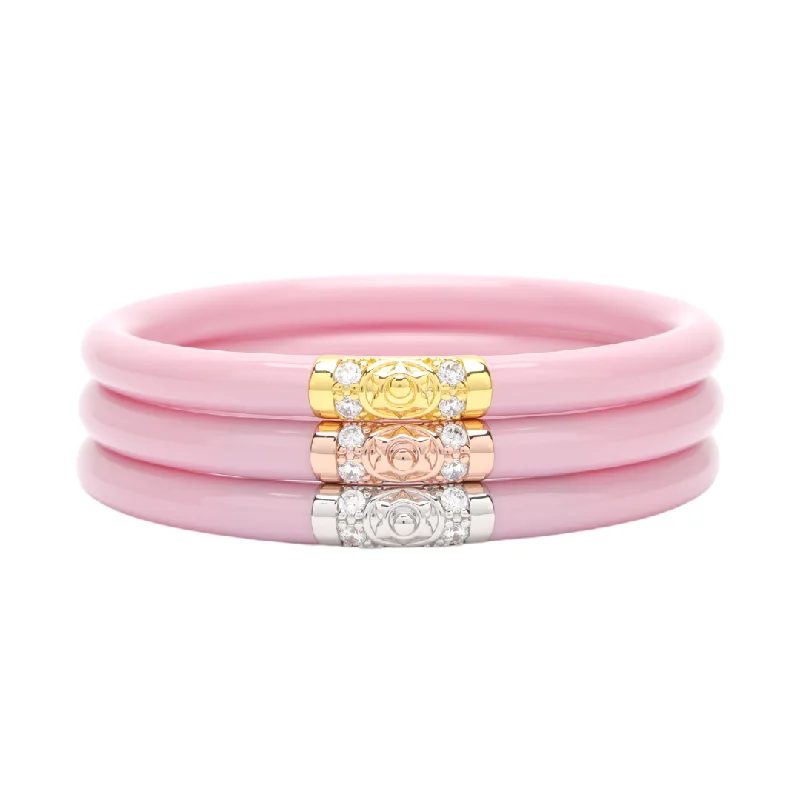 Stackable Bangle Sets for a Trendy LookBuDhaGirl | Set of Three | Three Kings All Weather Bangles in Pink