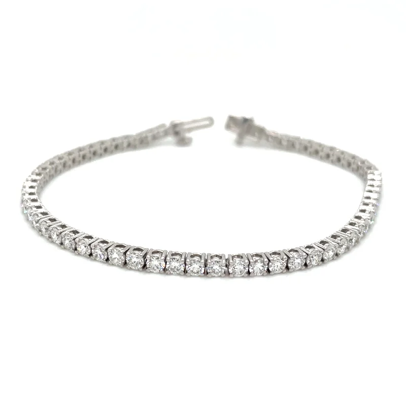 Adjustable Leather Bangles for a Bohemian Style14ct White Gold 3.95ct Laboratory Grown Diamond Tennis Bracelet