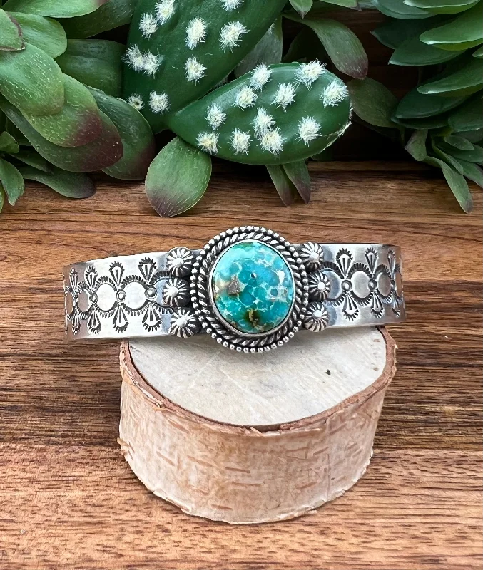 Solid Gold Cuff Bracelets with Intricate Filigree WorkMike Calladitto Sonoran Mountain Turquoise & Sterling Silver Cuff Bracelet