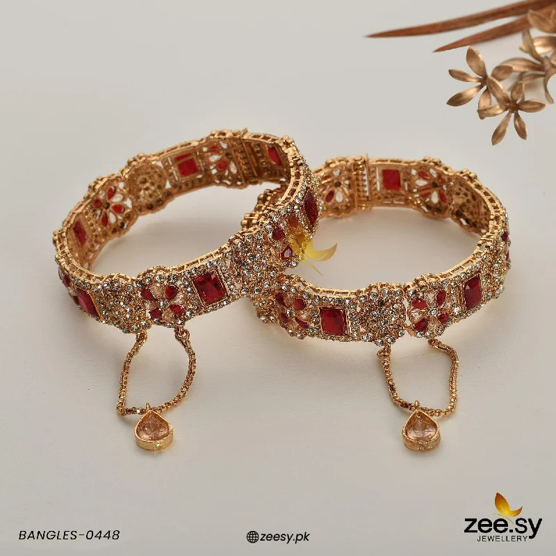 Solid Gold Bangles with Intricate EngravingsBANGLES-0448