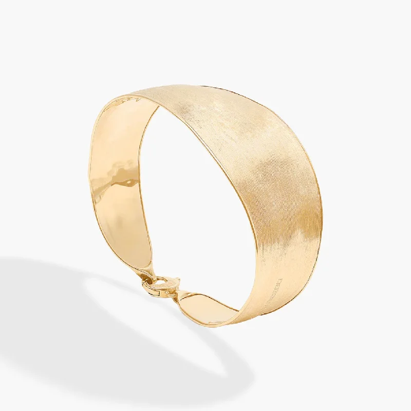 Solid Gold Bangles with Intricate EngravingsMarco Bicego Lunaria Bangle Wide 18k Gold