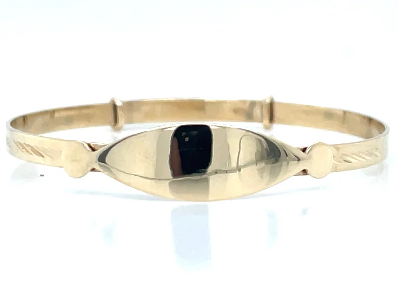 Solid Gold Bangles with Intricate EngravingsVintage 9ct Yellow Gold Baby Bangle