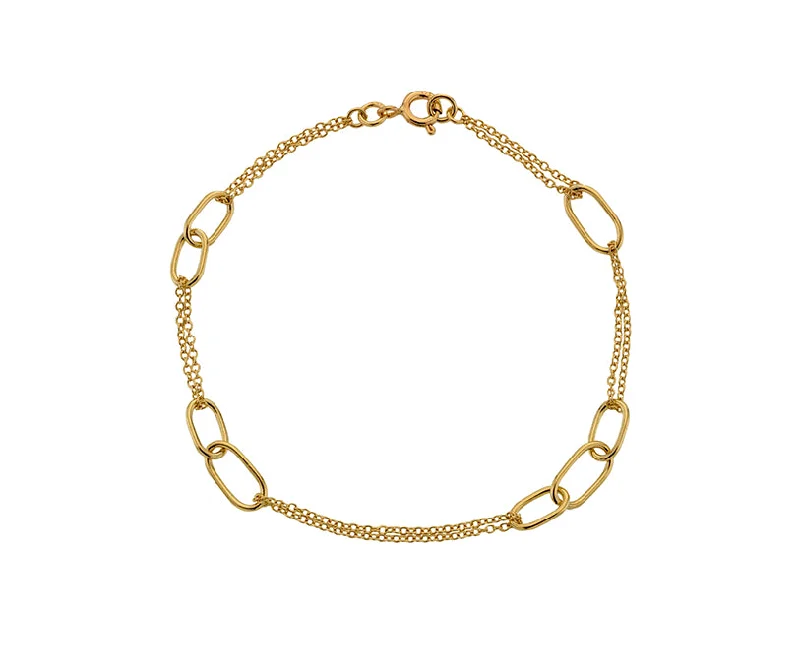 Stackable Bangle Sets for a Trendy Look9ct Yellow Gold Oblong Station Bracelet