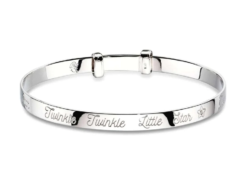 Bangle Bracelets with Birthstone AccentsLittle Star Twinkle - Diamond Twinkle Christening Bangle