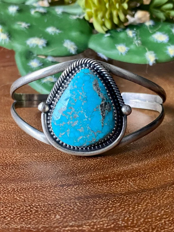 Eco - Friendly Cuff Bracelets Made from Recycled MaterialsNavajo Made High Grade Kingman Turquoise & Sterling Silver Cuff Bracelet