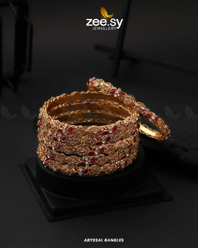 Bangle Bracelets with Birthstone AccentsAbyssal Bangles