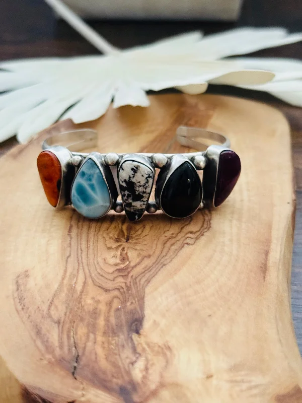 Eco - Friendly Cuff Bracelets Made from Recycled MaterialsAugustine Largo Multi Stone & Sterling Silver Cuff Bracelet