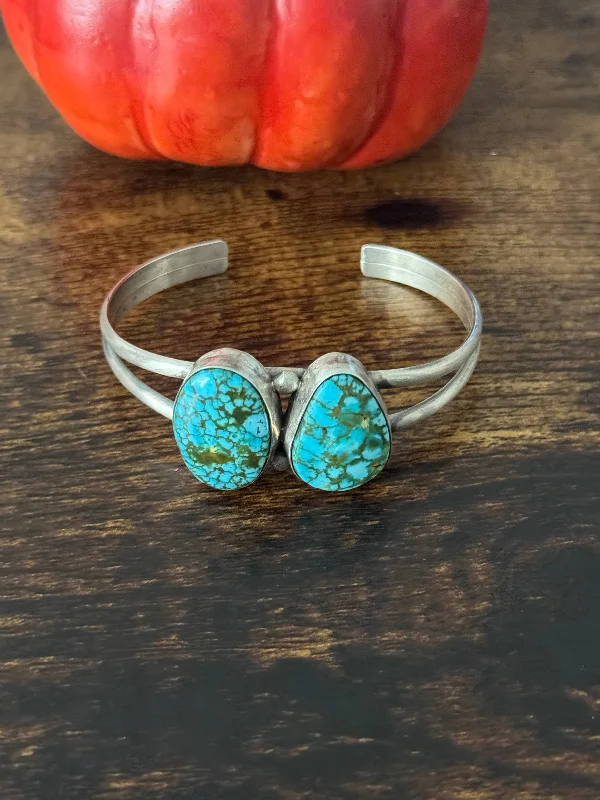 Cuff Bracelets with Engraved Initials for PersonalizationPeggy Skeets Birdseye Kingman Turquoise & Sterling Silver Cuff Bracelet