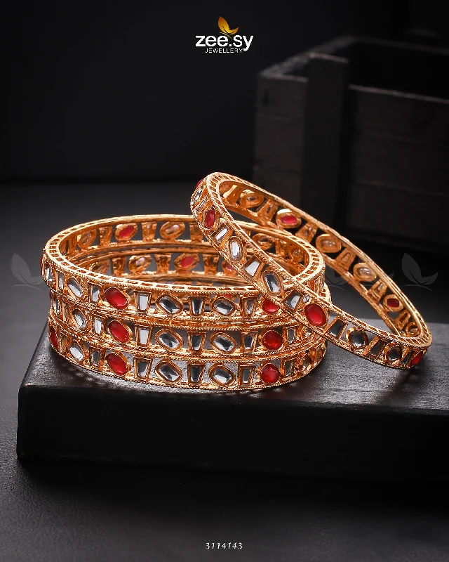 Solid Gold Bangles with Intricate EngravingsRihanna Bangles