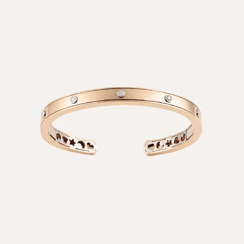 Enamel - Coated Bangles in Vibrant ColorsAl Coro Amori Bangle in 18k Rose Gold with White Diamonds