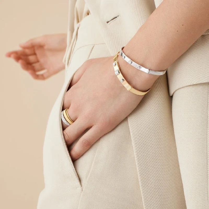 Stackable Bangle Sets for a Trendy LookMarco Bicego Masai 18k Gold and Diamonds Thin Bangle Bracelet