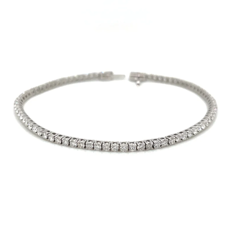 Solid Gold Bangles with Intricate Engravings14ct White Gold 2.03ct Laboratory Grown Diamond Tennis Bracelet