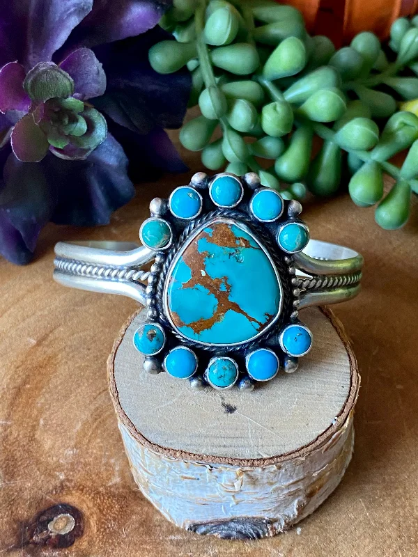 Tribal - Inspired Cuff Bracelets with Traditional PatternsKathleen Chavez Royston & Kingman Turquoise Sterling Silver Cuff Bracelet