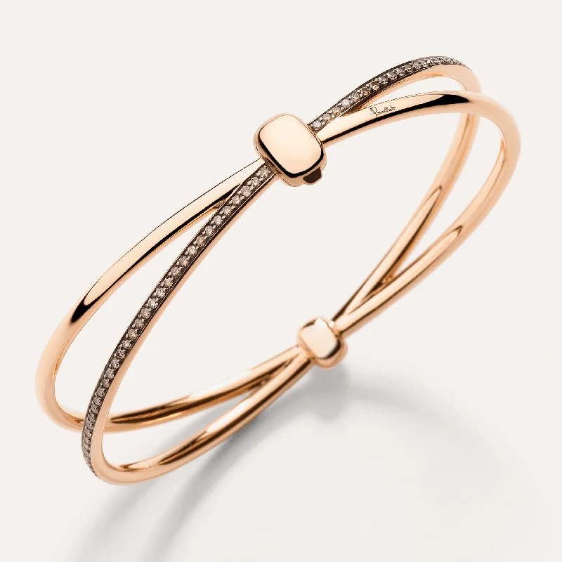 Enamel - Coated Bangles in Vibrant ColorsPomellato Together Bangle in 18k Rose Gold with Brown Diamonds