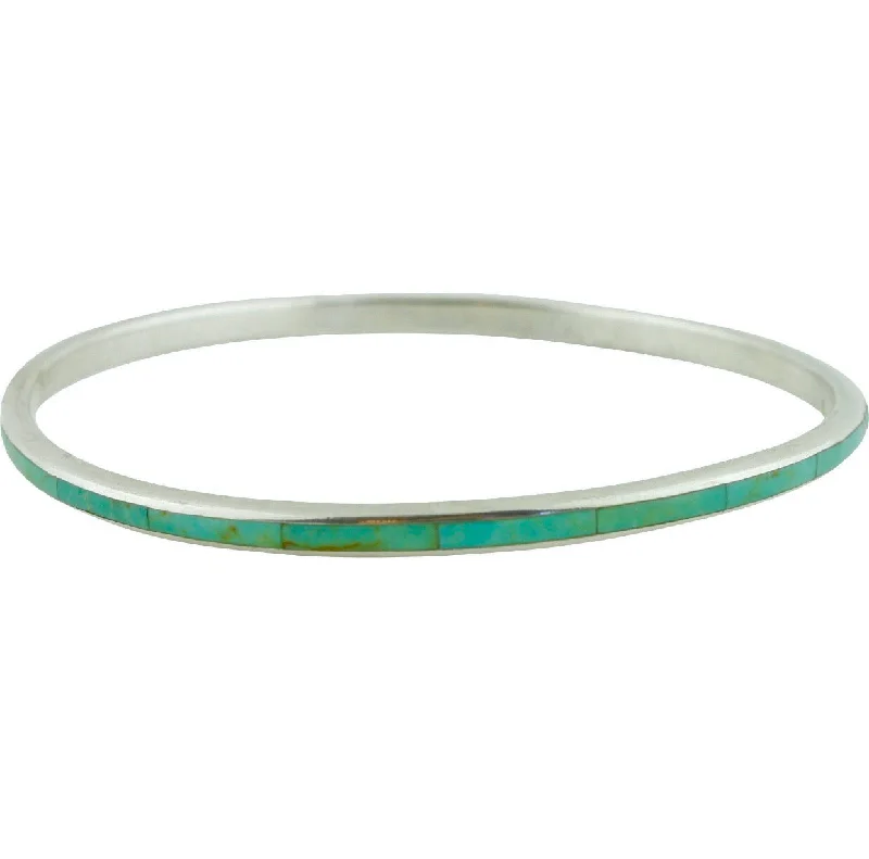 Enamel - Coated Bangles in Vibrant ColorsPY THIN TURQUOISE INLAY BANGLE