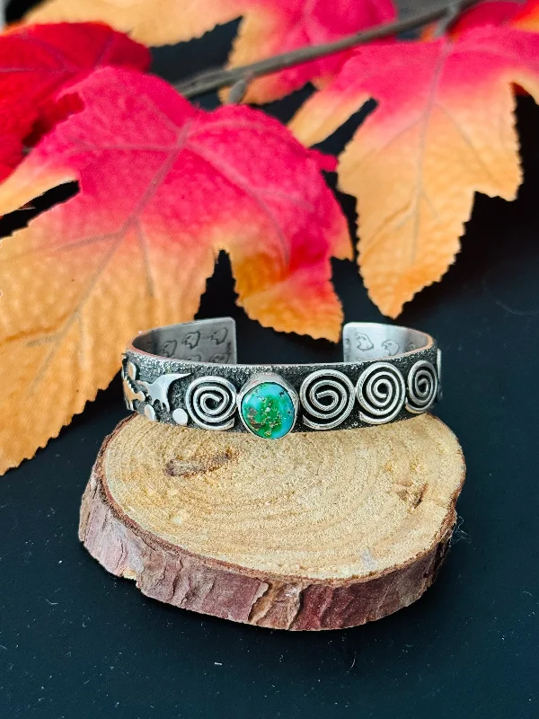 Gemstone - Inlaid Cuff Bracelets with Sapphires and RubiesAlex Sanchez Sonoran Mountain Turquoise & Sterling Silver Cuff Bracelet