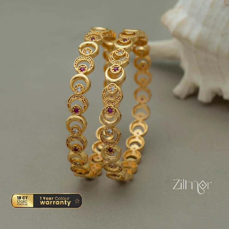 Bangle Bracelets with Birthstone AccentsTR10044 - Golden Tone Bangle (Pair)