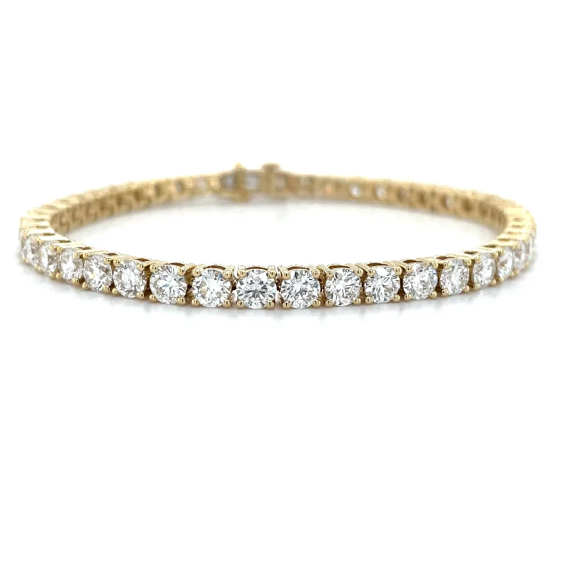 Solid Gold Bangles with Intricate Engravings14ct Yellow Gold 8.72ct Laboratory Grown Diamond Tennis Bracelet